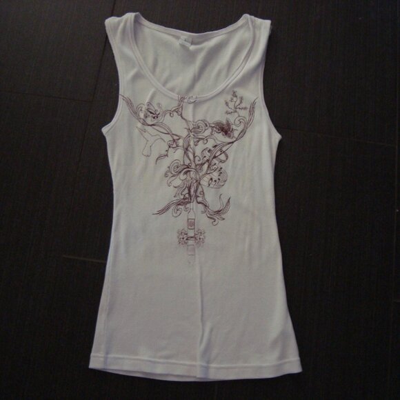 NWOT Yesterdays Sportswear Rib Tank Top White sz L - Picture 1 of 9